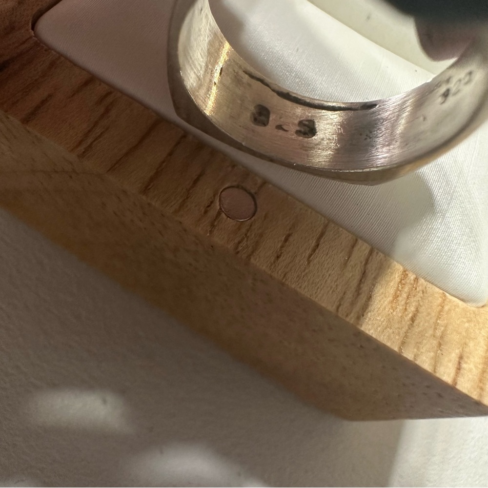 Square Sterling Silver Ring With Red Gemstone - image 4